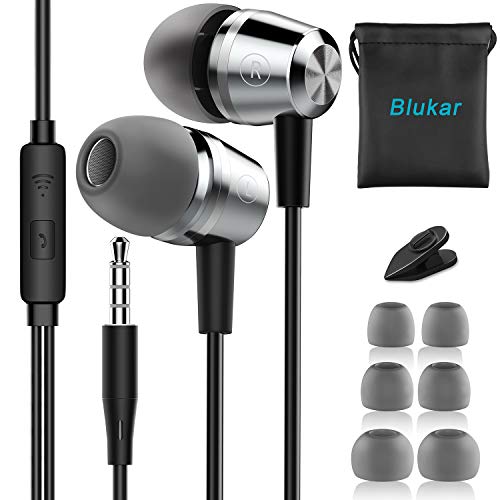 Blukar Auriculares In Ear, Auriculares con Cable y Micrófono Headphone Sonido Estéreo para Samsung Galaxy, Huawei, XiaoMi, PC, MP3/MP4 Android y Todos los Dispositivos de Auriculares de 3,5 mm Blukar Auriculares In Ear, Auriculares con Cable y Micrófono Headphone Sonido Estéreo para Samsung Galaxy, Huawei, XiaoMi, PC, MP3/MP4 Android y Todos los Dispositivos de Auriculares de 3,5 mm