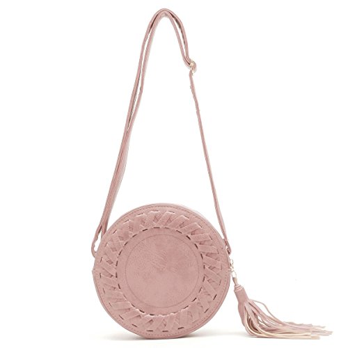 Bolsos De Mujeres Crossbody, JOSEKO Monedero Redondo del teléfono Celular del Bolso de la Cremallera de Cuero de la PU con la Borla