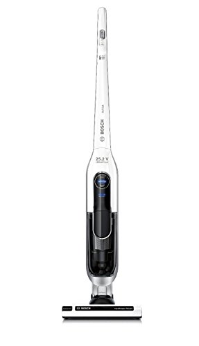 Bosch BBH625W60 Athlet - Aspirador escoba (autonomía hasta 60 min, tecnología SensorBagless, batería ion-litio de 25,2 V), color blanco