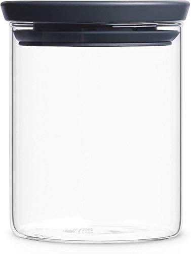 Brabantia 298288 - Tarro de Cristal, 0.6 L, Tapa Gris Oscuro Brabantia 298288 - Tarro de Cristal, 0.6 L, Tapa Gris Oscuro