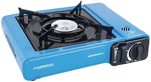 Campingaz Camp Bistro 2, Cocina Cartucho Gas, Hornillo de Camping Portátil y Compacto, 1 Fuego, Potencia 2.200 W, Para Acampada, con Maletín de Transporte