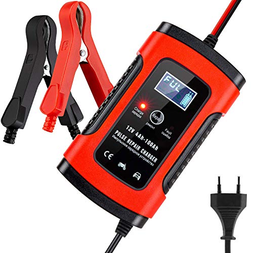 Cargador de Batería Coche Moto, BUDDYGO 6A 12V Full Automático Inteligente Mantenimiento de batería con Múltiples Protecciones para Automóviles, Motocicletas, ATVs, RVs, Barco Cargador de Batería Coche Moto, BUDDYGO 6A 12V Full Automático Inteligente Mantenimiento de batería con Múltiples Protecciones para Automóviles, Motocicletas, ATVs, RVs, Barco