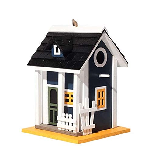 Casa del pájaro Birdhouse Steeple Wood Bird House Jardín al aire libre Cabañas Comedero for pájaros Decoración colgante for pájaros pequeños Patio de dos capas Cabina Creativa Planta teatro pájaro hog