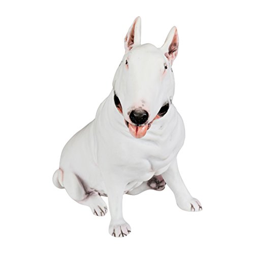 Chapman Esculturas Bull Terrier blanco pintado a mano estatua 5.6 "