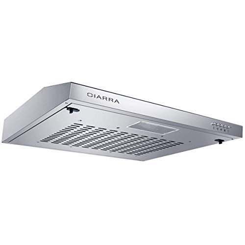CIARRA Campana Extractora Decorativa 60cm 220m³/h 100W - 3 Velocidades de Extracción - Evacuación al Exterior y Recirculación Interna por Filtro de Carbón CBCS6903 - Acero Inoxidable Plata CIARRA Campana Extractora Decorativa 60cm 220m³/h 100W - 3 Velocidades de Extracción - Evacuación al Exterior y Recirculación Interna por Filtro de Carbón CBCS6903 - Acero Inoxidable Plata