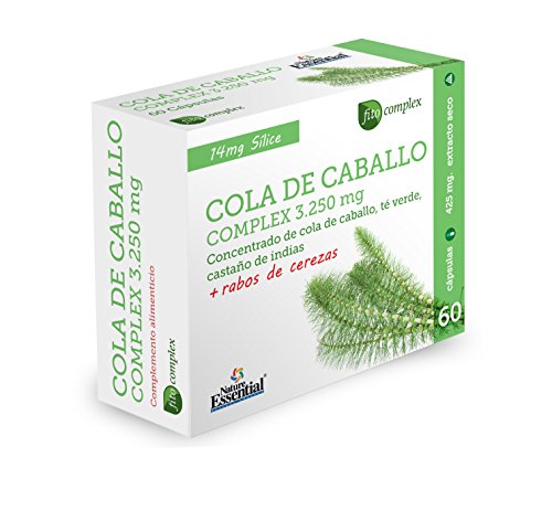 Cola de caballo Complex 3.250 mg, 60 cápsulas, con té verde, rabos de cereza y castaño de indias. Cola de caballo Complex 3.250 mg, 60 cápsulas, con té verde, rabos de cereza y castaño de indias.