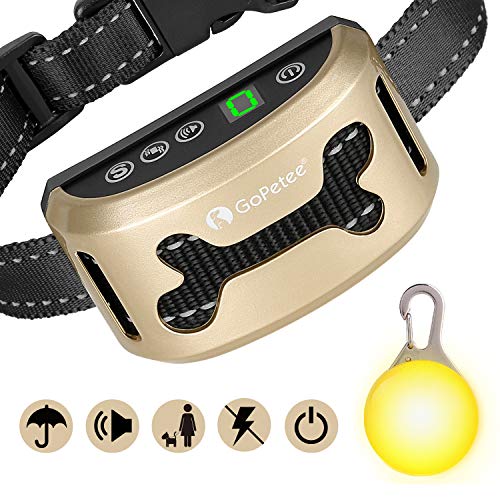 Collar Antiladridos Recargable para Perros Pequeños Medianos y Grandes Collar Adiestramiento Recargable para Perros Sonidos y Vibraciones Audibles Chip Avanzado de 7 Niveles de Sensibilidad Ajustables