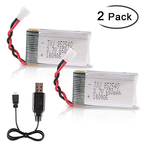 Crazepony-UK 2pcs 1s Lipo 3.7V 650mAh Bateria with USB Charger Lipo Battery for RC Syma X5 Serial UAV Drone Crazepony-UK 2pcs 1s Lipo 3.7V 650mAh Bateria with USB Charger Lipo Battery for RC Syma X5 Serial UAV Drone