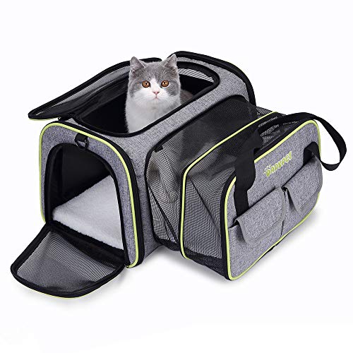 DADYPET Transportin Gato, Transportin Perro Pequeño Mascotas Cómodo Bolso para Transporte en Tren, Coche, Avión 44.5 * 33 * 28CM Mediano (Gris) DADYPET Transportin Gato, Transportin Perro Pequeño Mascotas Cómodo Bolso para Transporte en Tren, Coche, Avión 44.5 * 33 * 28CM Mediano (Gris)
