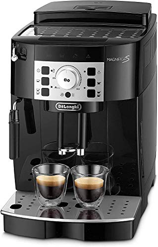 De'longhi Magnifica S - Cafetera Superautomática con 15 Bares de Presión, Cafetera para Espresso y Cappuccino, 13 Programas Ajustables, Sistema de Auto-limpieza, ECAM 22.110.B, Negra