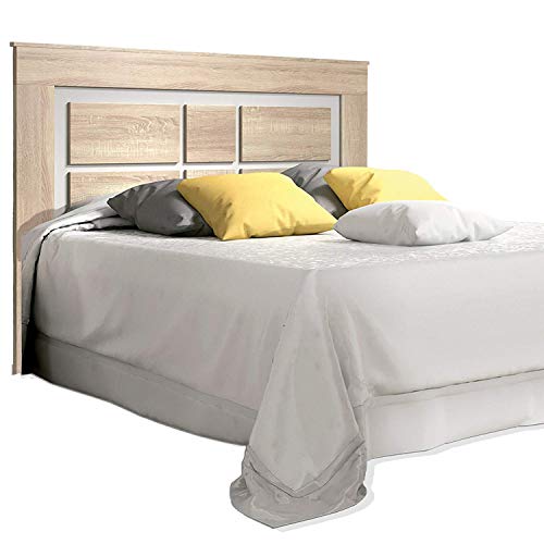 duehome HomeSouth - Cabezal para Cama de Matrimonio, cabecero Modelo Lara, Color Cambria y Blanco, Medidas: 160 cm (Ancho) x 119,3 cm (Alto) x 3,8 cm (Fondo) duehome HomeSouth - Cabezal para Cama de Matrimonio, cabecero Modelo Lara, Color Cambria y Blanco, Medidas: 160 cm (Ancho) x 119,3 cm (Alto) x 3,8 cm (Fondo)