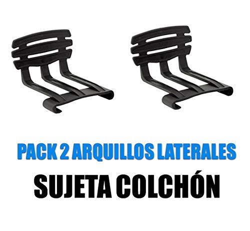 Duérmete Online Juego de Arquillos Laterales de PVC Antideslizantes para Sujetar Colchón en Camas Articuladas, Gris Oscuro, Medida Universal