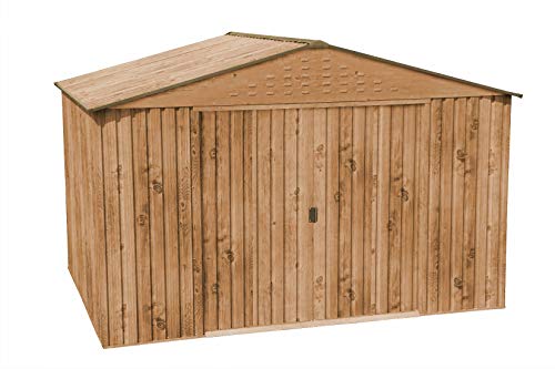 Duramax Hércules Caseta Metálica de Jardín, Imitación Madera, 2.433 x 3.215 x 2.105 mm Duramax Hércules Caseta Metálica de Jardín, Imitación Madera, 2.433 x 3.215 x 2.105 mm