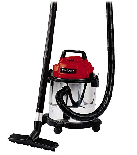 Einhell TC-VC 1812 S - Aspirador en seco y húmedo, 1250 W, 220-240 V, 50 Hz, 180 mbar, 78 dB (A), 12 l