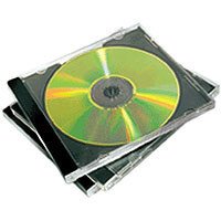Fellowes 98307 - Pack de 5 Cajas Estuche Dobles para 2 CDs/DVDs, Color Negro