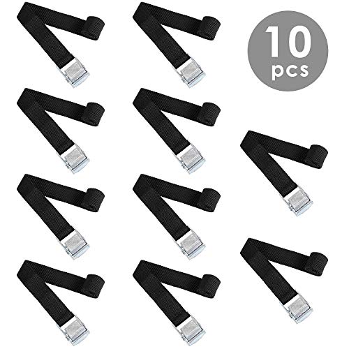 Fixkit 10 pcs Correa de Amarre Cinta Trincaje de Sujeción Profesional Correa Trinquete Resistente con Hebillas 40 cm