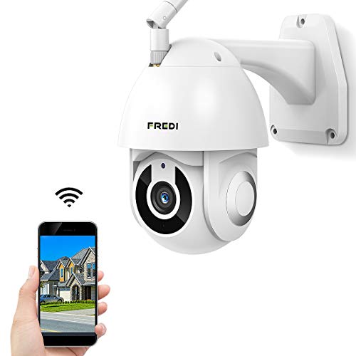 FREDI Cámara IP Exterior Cámara de Vigilancia con IR Vision Nocturna, IP65 Impermeable Seguridad Inalámbrica Cámara HD 1080P /Audio Bidireccional/Detección de Movimiento