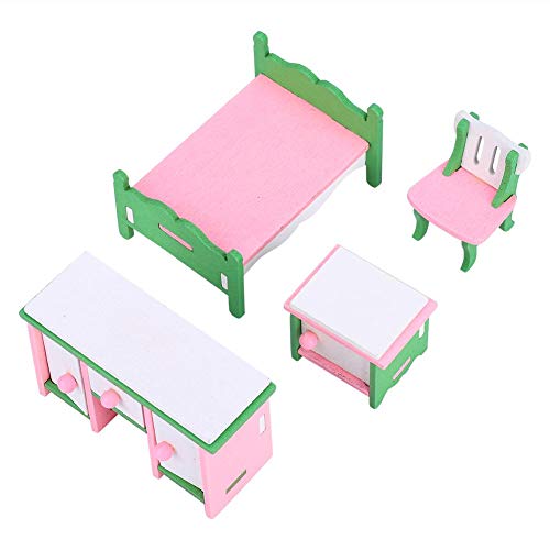 FTVOGUE Muebles de Madera Casa de Muñecas Juegos de Habitaciones en Miniatura para Niños Regalo para Niños(560Bedroom)