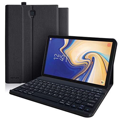 Funda con Teclado Samsung Galaxy Tab S4, Funda para Samsung Tab S4 10.5 2018 Modelo SM-T830/T835/T837 con Teclado Español (incluye Ñ), Cubierta Magnética Delgada-Teclado Bluetooth Inalámbrico(negro)