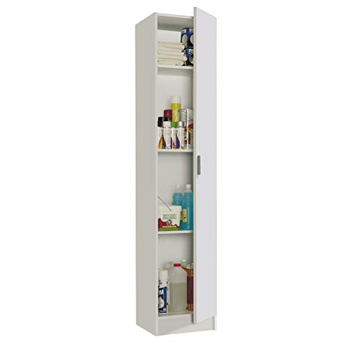 Habitdesign 007141O - Mueble Armario Multiusos, 1 Puerta, Color Blanco, Medidas: 37 cm (Largo) x 182 cm (Alto) x 37 cm (Fundo) Habitdesign 007141O - Mueble Armario Multiusos, 1 Puerta, Color Blanco, Medidas: 37 cm (Largo) x 182 cm (Alto) x 37 cm (Fundo)
