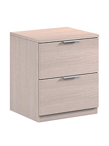 Habitdesign LC7820R - Mesita de noche dos cajones low cost, color Roble, medidas 45 x 38 x 34 cm de fondo Habitdesign LC7820R - Mesita de noche dos cajones low cost, color Roble, medidas 45 x 38 x 34 cm de fondo