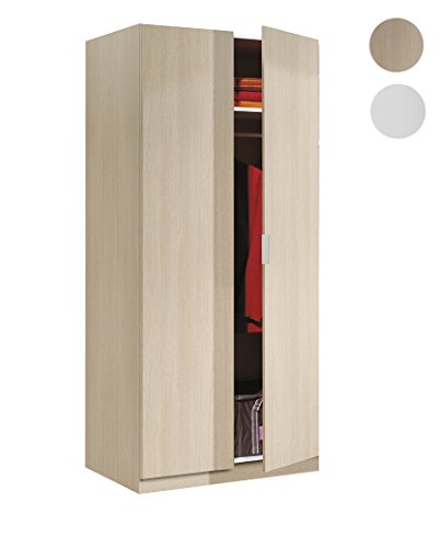 Habitdesign LCX022R - Armario Dos Puertas, Color Roble, Medidas: 81 cm (Largo) x 180 cm (Alto) x 52 cm (Fondo) Habitdesign LCX022R - Armario Dos Puertas, Color Roble, Medidas: 81 cm (Largo) x 180 cm (Alto) x 52 cm (Fondo)