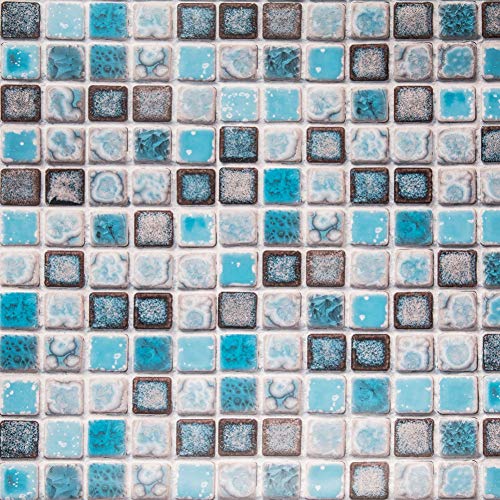 Hode Adhesivo de Azulejo para Cocina Baño Mosaico Pegatinas de Baldosas Stickers Azulejos Azul 40X200cm