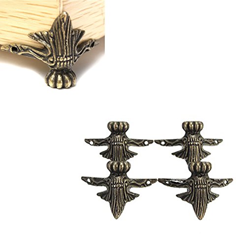Hrph Joyería de latón Regalo Antiguo de la Caja de la Caja de Madera Pies Decorativos de la Pierna Protector de la Esquina Hrph Joyería de latón Regalo Antiguo de la Caja de la Caja de Madera Pies Decorativos de la Pierna Protector de la Esquina