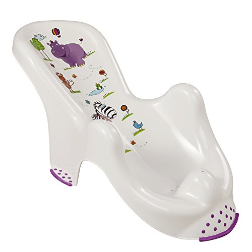 keeeper Hamaca de Baño Antideslizante Hippo, De 0 a 6 Meses, Leon, Blanco