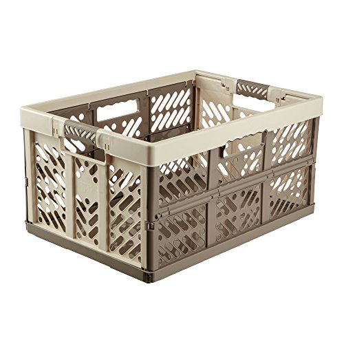 keeeper Robusta Caja Plegable con Mangos Suaves, 54 x 37 x 28 cm, 45 l, Ben, Crema/Marrón