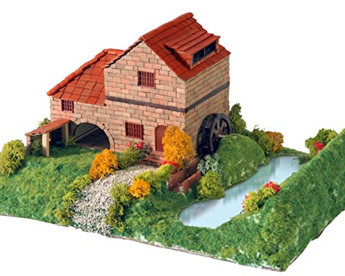 Keranova- Kit de cerámica Casa Rural con Molino, Color marrón (30314) Keranova- Kit de cerámica Casa Rural con Molino, Color marrón (30314)