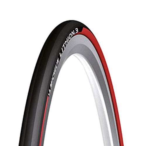 Michelin Neumático De Bicicleta Unisex, Color Negro/Rojo, 0123L3R