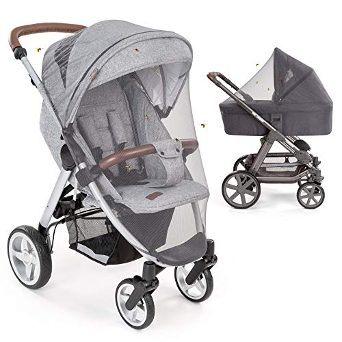 Mosquitera / Red antiinsectos universal para capazo, silla de paseo y cuna de viaje - Protección ideal contra picaduras, resistente, con goma elástica y lavable, color gris Mosquitera / Red antiinsectos universal para capazo, silla de paseo y cuna de viaje - Protección ideal contra picaduras, resistente, con goma elástica y lavable, color gris