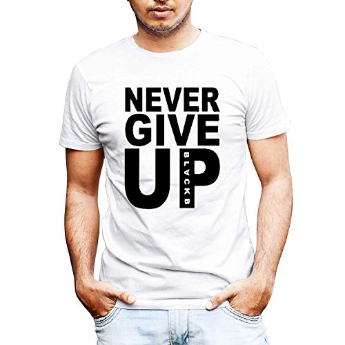 Never Give Up Mohamed Salah Style Liverpool Supporter T-Shirt Camiseta (M, Blanco)
