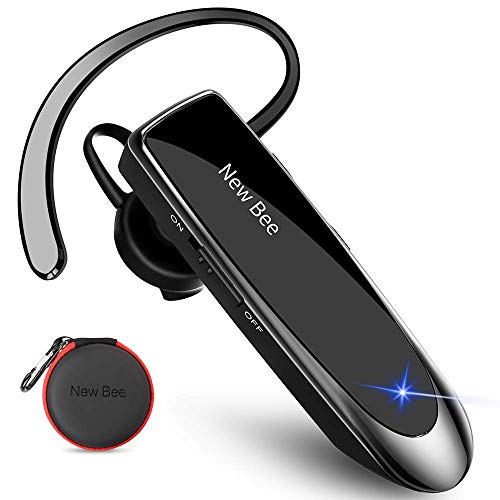 New Bee Auriculares Manos Libres, Auricular Bluetooth Inalámbrico Negocio con Micrófono Auricular para iPhone, Samsung, Huawei, Xiaomi, HTC, LG, Sony, PC 60 Días en Espera (Negro) New Bee Auriculares Manos Libres, Auricular Bluetooth Inalámbrico Negocio con Micrófono Auricular para iPhone, Samsung, Huawei, Xiaomi, HTC, LG, Sony, PC 60 Días en Espera (Negro)