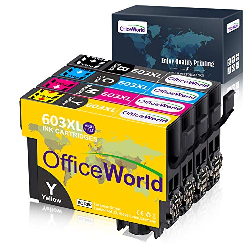 OfficeWorld 603 XL Reemplazo para Epson 603XL Cartuchos de Tinta Compatiable con Epson Expression Home XP-2100 XP-2105 XP-3100 XP-3105 XP-4100 XP-4105, WorkForce WF-2810 WF-2830 WF-2835 WF-2850 OfficeWorld 603 XL Reemplazo para Epson 603XL Cartuchos de Tinta Compatiable con Epson Expression Home XP-2100 XP-2105 XP-3100 XP-3105 XP-4100 XP-4105, WorkForce WF-2810 WF-2830 WF-2835 WF-2850