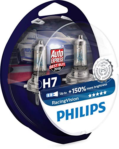 Philips 12972RVS2 Juego de Bombillas RacingVision  H7, 2 Unidades