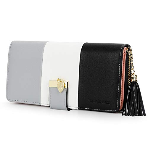 Pomelo best Monederos Mujer Cartera de Mujer de Gran Capacidad de Cuero de Mujer con RFID Bloqueo Bolsos Largo de Mujer con Cremallera de Bolsillo y Borlas (Negro 2) Pomelo best Monederos Mujer Cartera de Mujer de Gran Capacidad de Cuero de Mujer con RFID Bloqueo Bolsos Largo de Mujer con Cremallera de Bolsillo y Borlas (Negro 2)