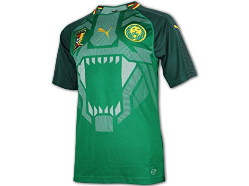PUMA Fcf Cameroon Home Shirt Replica SS Camiseta, Hombre, Verde (Verde/June Bug), S