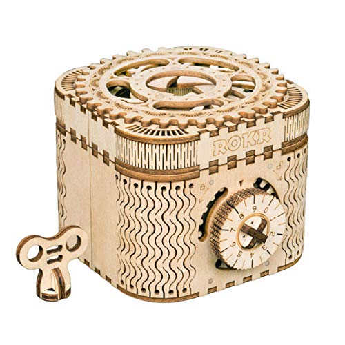ROKR Caja del Tesoro 3D en Madera,3D Rompecabezas de Madera Kit de Construcción Sin Pegamento para Niños y Adultos (Treasure Box) ROKR Caja del Tesoro 3D en Madera,3D Rompecabezas de Madera Kit de Construcción Sin Pegamento para Niños y Adultos (Treasure Box)