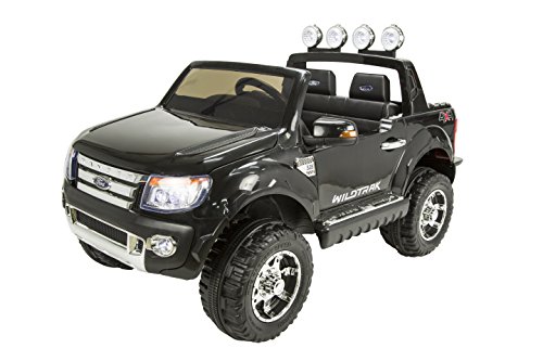 RunRunToys RunRunToys-4005 Coche 4x4 Ford Ranger 12V Negro Licenciado Biplaza con Apertura de Puertas para Niños Mayores de 3 años, Color (4005)