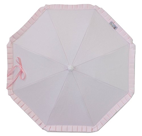 Sombrilla para carrito de bebé con protección solar Anti-UV CERTIFICADA + Flexo Universal. Varios colores disponibles. Fabricada en España (Rosa Bebé) Sombrilla para carrito de bebé con protección solar Anti-UV CERTIFICADA + Flexo Universal. Varios colores disponibles. Fabricada en España (Rosa Bebé)