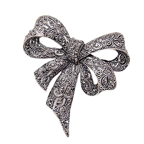 Sprießen Broche De Diamantes De ImitacióN para Damas Vintage, Broche Negro Broche De Broche, JoyeríA De Moda, Accesorios De Vestir, Estilo Elegante como Regalo para Mujer