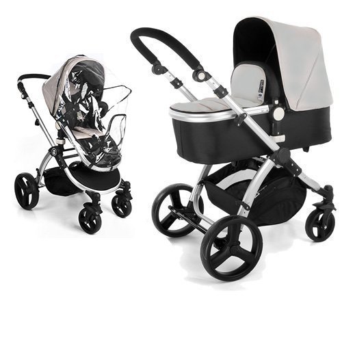 Star Ibaby Go Baby Neo - Silla y capazo con sombrilla y burbuja de lluvia, color Grey