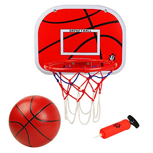 Canasta Baloncesto De Pared Puerta 45x30cm Costway - Negro/Rojo