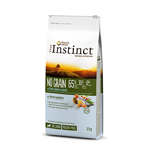 True Instinct No Grain Medium-Maxi Pienso para Perro Junior con Salmón - 12 kg True Instinct No Grain Medium-Maxi Pienso para Perro Junior con Salmón - 12 kg