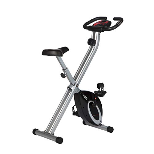 Ultrasport F-Bike Bicicleta estática de fitness, aparato doméstico, plegable con consola y sensores de pulso en manillar, sin respaldo, Unisex, Negro