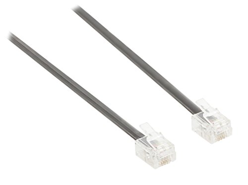 Valueline VLTP90200B50 Cable telefónico 5 m Negro - Cable para teléfonos fijos (5 m, RJ-11 (4/6), RJ-11 (4/6), Negro, Male Connector/Male Connector, Cloruro de polivinilo (PVC))