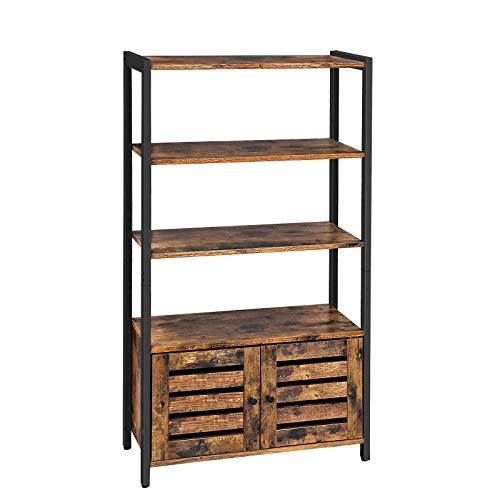 VASAGLE Armario Auxiliar de Almacenamiento Industrial, Armario de Pie, con 3 Estantes y Doble Puertas Persianas, Salón, Dormitorio, Vestíbulo, Cocina, 70 x 30 x 121,5 cm Marrón Rústico LSC75BX VASAGLE Armario Auxiliar de Almacenamiento Industrial, Armario de Pie, con 3 Estantes y Doble Puertas Persianas, Salón, Dormitorio, Vestíbulo, Cocina, 70 x 30 x 121,5 cm Marrón Rústico LSC75BX