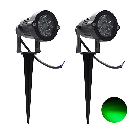 2 Packs, 5W LED Impermeable IP65, Luz de Paisaje al Aire Libre AC 85-265V Focos de exterior , de iluminación Para Calzada, Patio, Cesped, Pathway, Jardín (Verde)